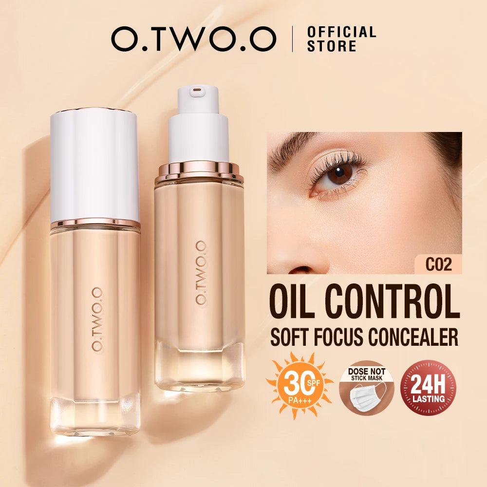 Wholesale O.TWO.O Liquid Foundation Cream for Face 30ml High Coverage Makeup Base SPF30 Waterproof Concealer Makeup Foundation - Urbanew