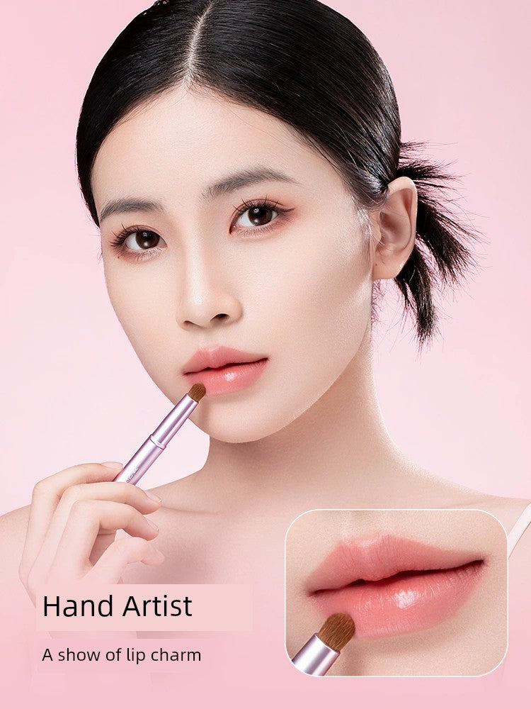 Double-Headed Telescopic and Portable Professional Lidded Silicone Lip Brush