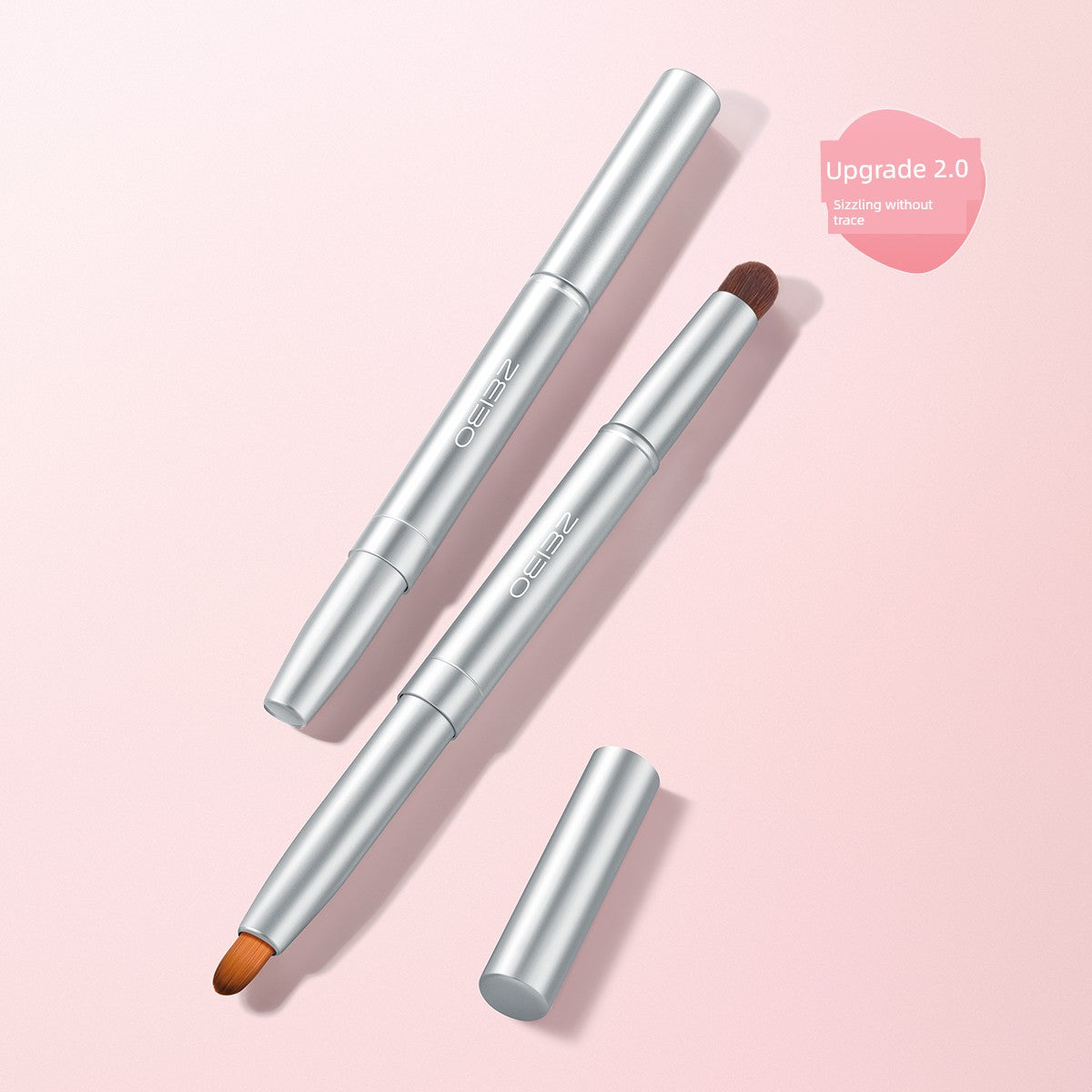 Double-Headed Telescopic and Portable Professional Lidded Silicone Lip Brush