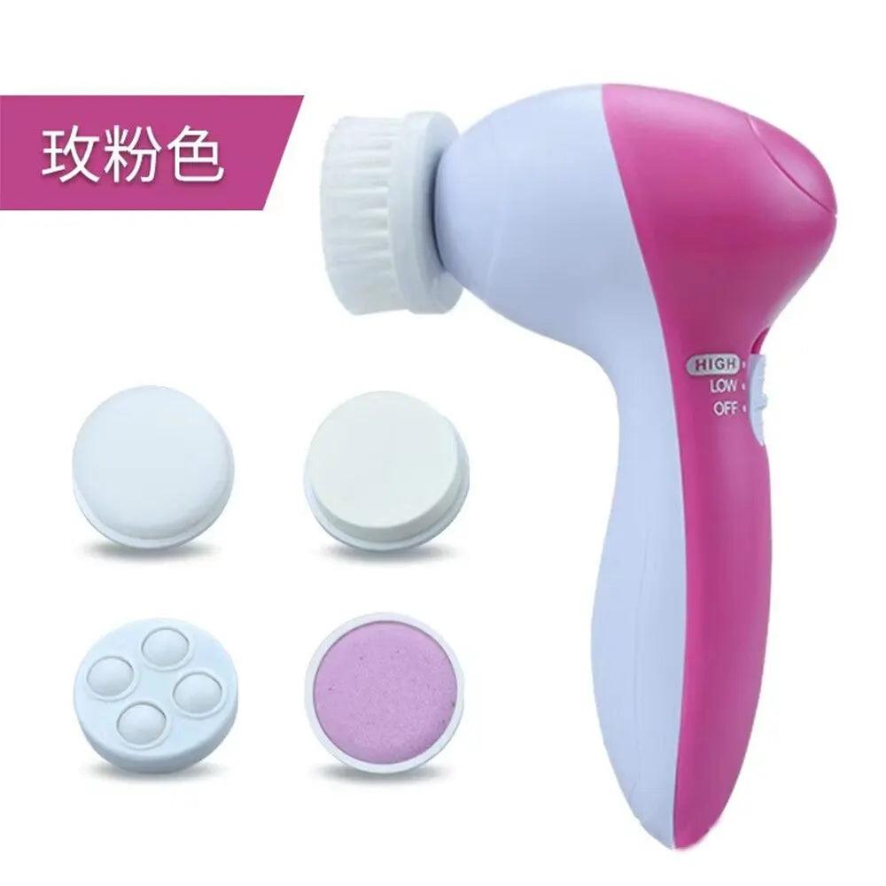 Electric Facial Cleaner 5 IN 1 Face Cleansing Brush Wash Machine Spa Skin Care Massager Blackhead Cleaning Facial Cleanser Tools - Urbanew