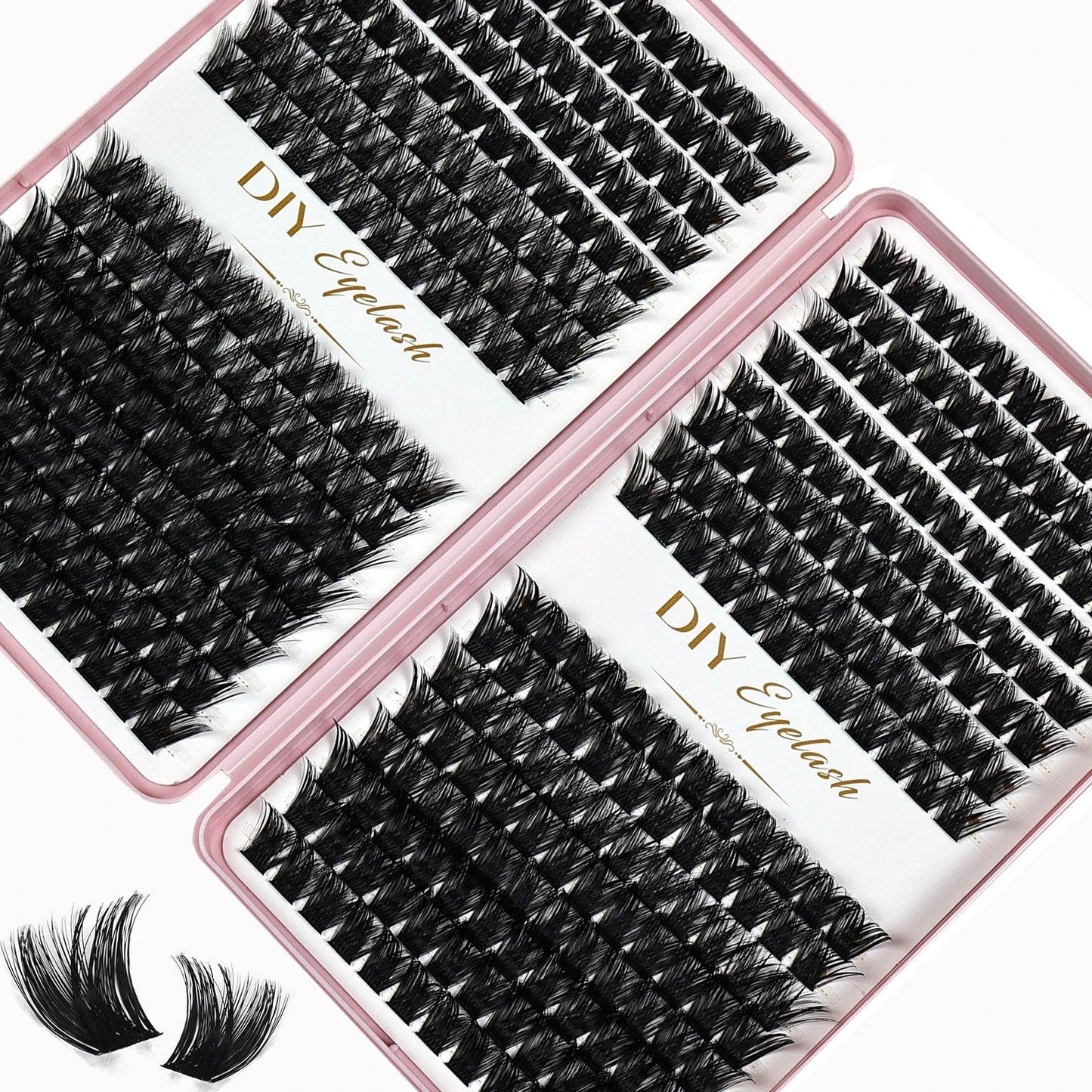 Individual Lashes 10-14mm 384pcs Cluster Lashes Natural Look Mixed Tray DIY Eyelash Extension Volume Clusters Eyelashes - Urbanew