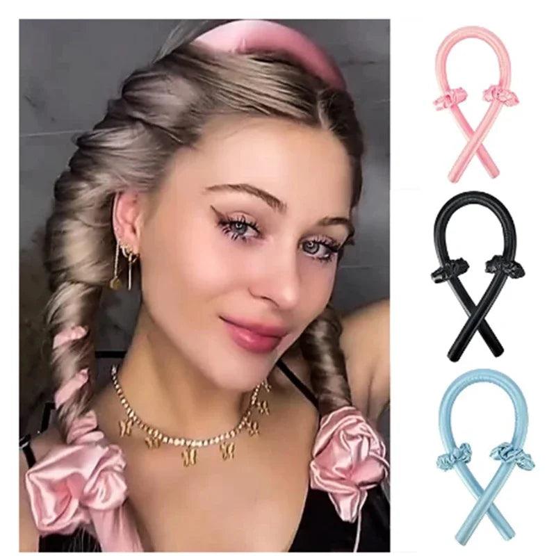 Hair Products Heatless Curling Rod Headband No Heat Silk Curls Ribbon Hair Rollers Sleeping Soft Headband Lazy Hair Accessoire - Urbanew