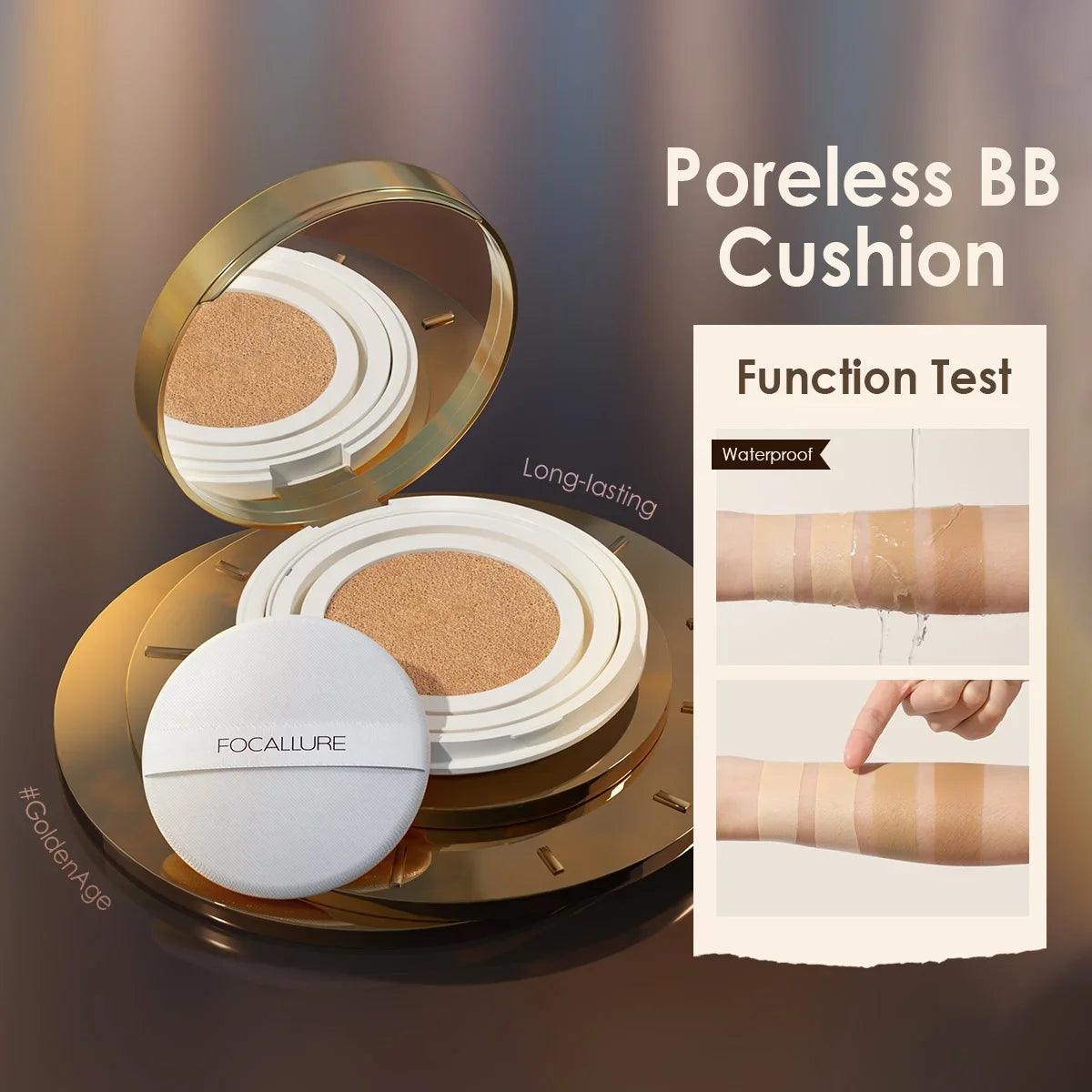 FOCALLURE Waterproof Matte Air Cushion Poreless BB＆CC Cream High Coverage Oil-control Soft Face Makeup Foundation Base Cosmetics - Urbanew