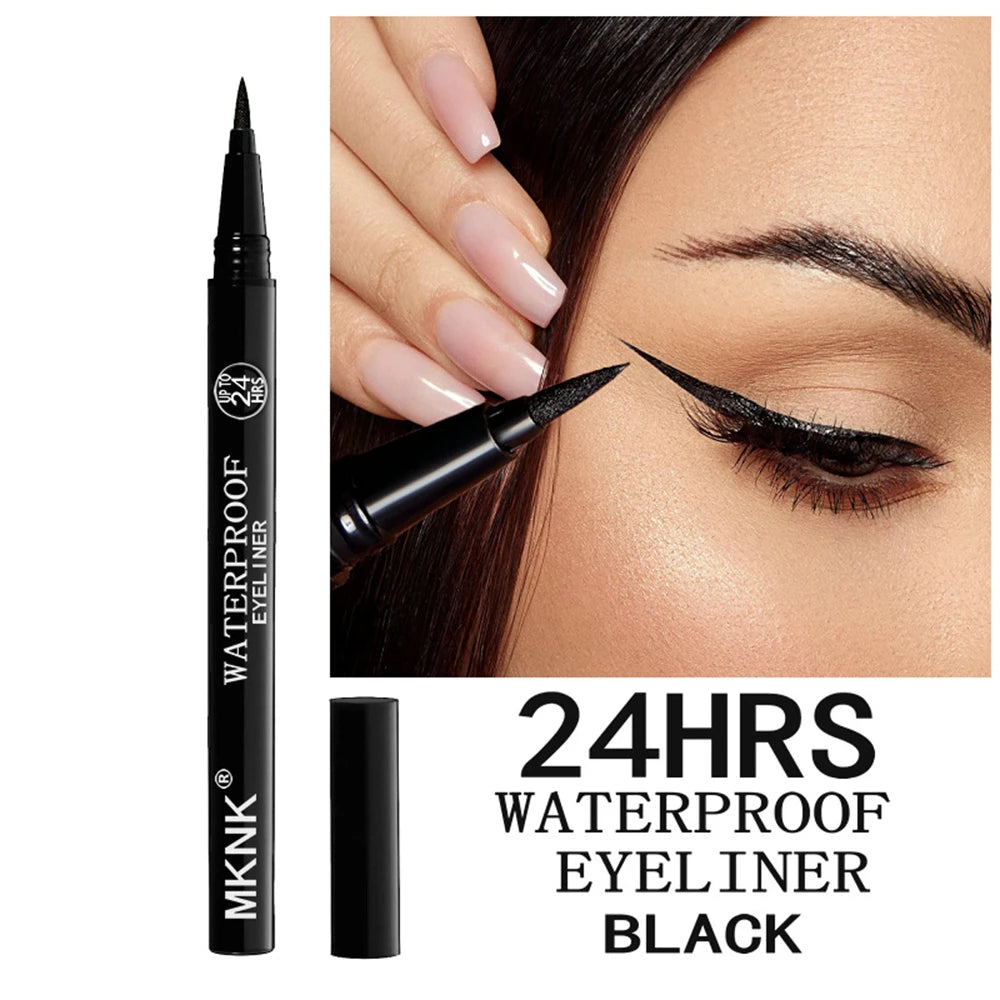 3pcs Waterproof Black Eyeliner Pencils-Smudge-Proof Long-Lasting &Beginner-Friendly Wooden Eyebrow Liner Pen Makeup Combined