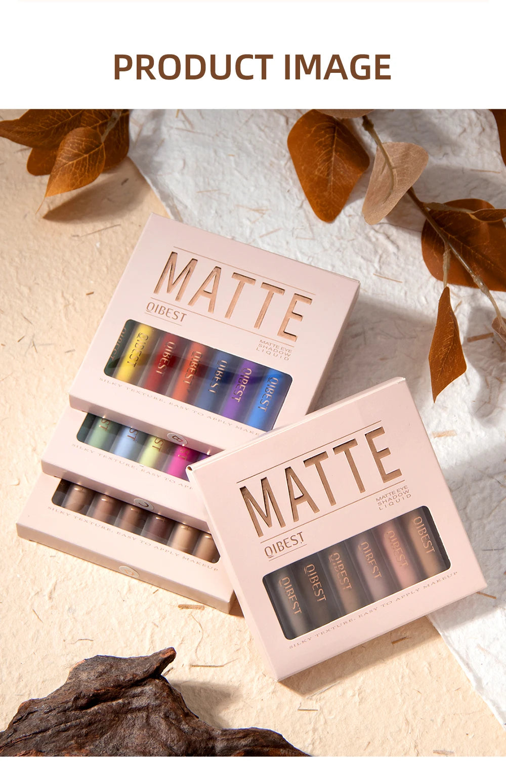 QiBest Matte Liquid Eyeshadow Set - 8 Vibrant Shades for Effortless Eye Looks (Waterproof & Long-Lasting)