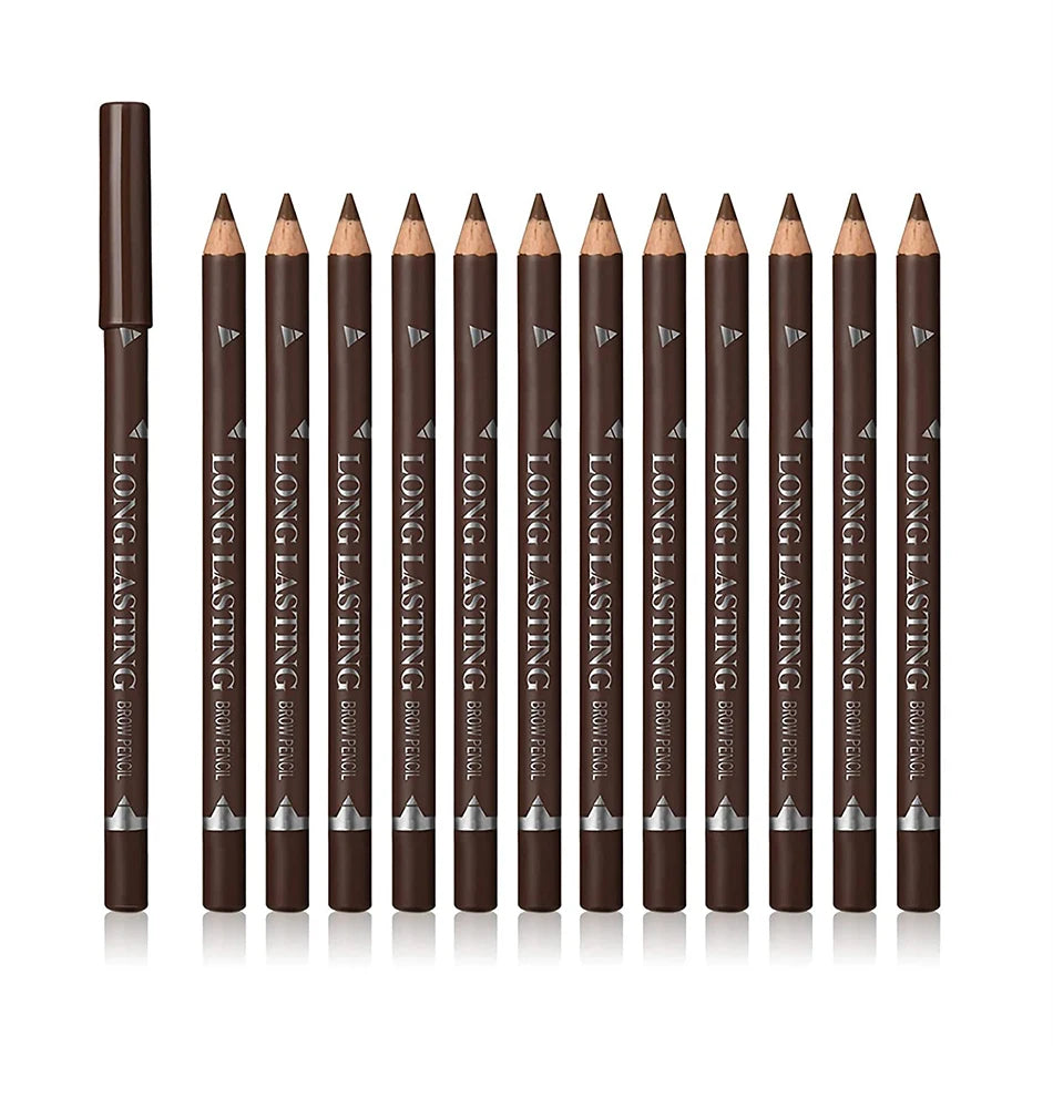 6/12Pcs Eye Brow Pencil Waterproof Professional Women Eye Makeup Pen Easy Color Natural Black Brown Cosmetic Beauty Eyebrow Tool