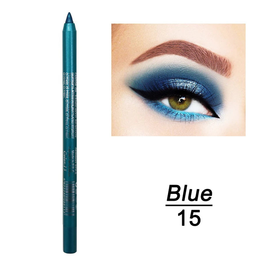 14-Color Colourful Eyeliner Pen, High Pigmented Pearly Shimmer Metallic Smokey Punk Gothic Style Eyeliner, Long Lasting Waterpro