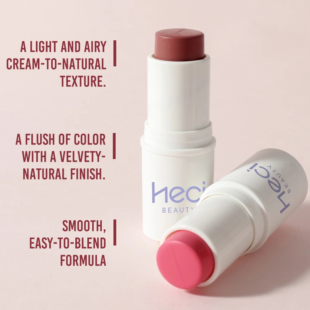 HECI BEAUTY Blush Cremoso Multifuncional: Realce Sua Beleza Natural com um Toque de Cor Radiante