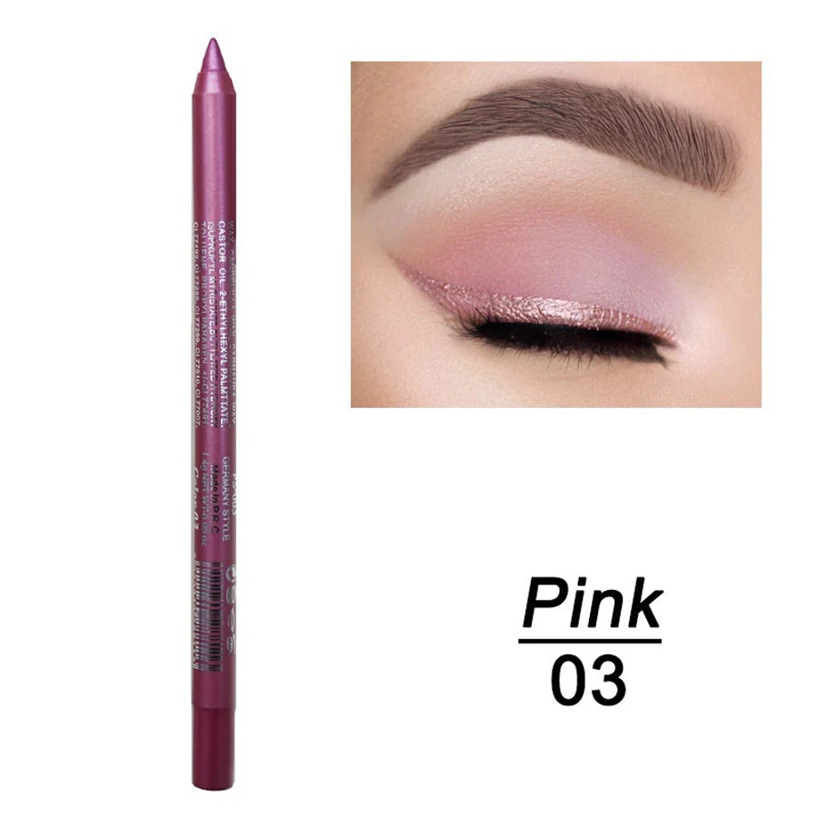 14-Color Colourful Eyeliner Pen, High Pigmented Pearly Shimmer Metallic Smokey Punk Gothic Style Eyeliner, Long Lasting Waterpro