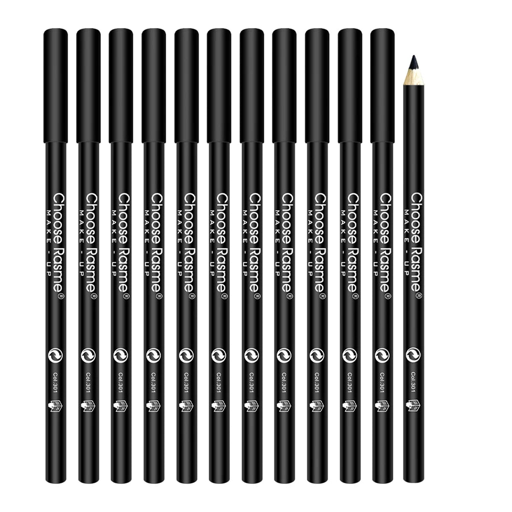 3pcs Waterproof Black Eyeliner Pencils-Smudge-Proof Long-Lasting &Beginner-Friendly Wooden Eyebrow Liner Pen Makeup Combined