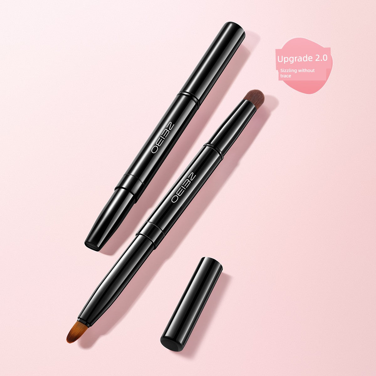 Double-Headed Telescopic and Portable Professional Lidded Silicone Lip Brush