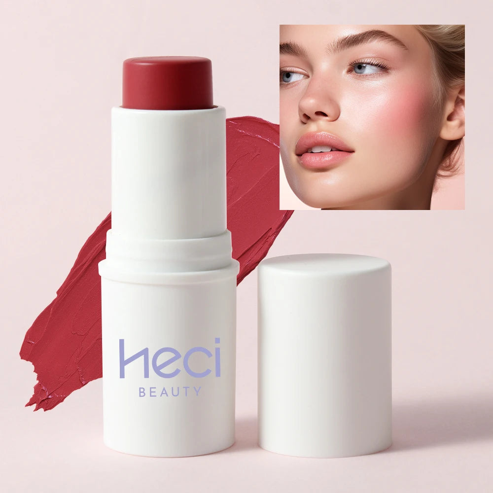 HECI BEAUTY Blush Cremoso Multifuncional: Realce Sua Beleza Natural com um Toque de Cor Radiante