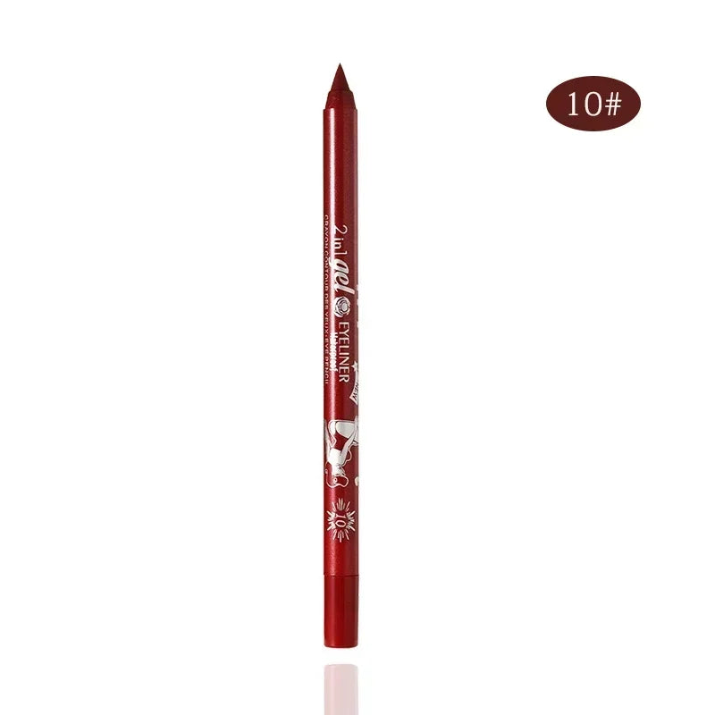 Waterproof Eyeliner Gel Pencil Red Brown White Ultra-slim Soft Easy Wear High Pigment Lip Liner Professional Lasting Eyes Makeup