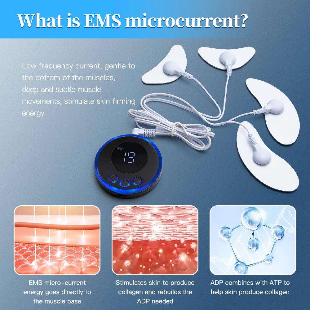 Ems Facial Massage Lifting Firming Anti-Wrinkle Low-Frequency Pulse Crescent Shaped Electric V-Face Slim Eye Beauty Skin Tighte - Urbanew