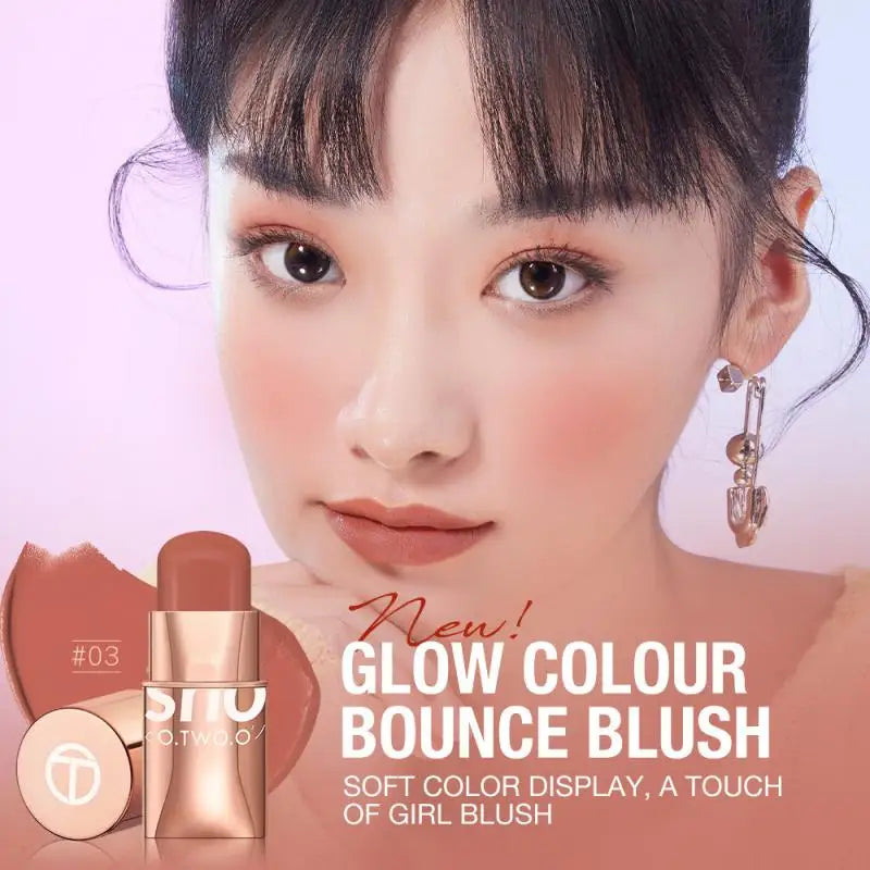 6 Colors Rouge Cheeks Contouring Blush Stick Multi-function Waterproof Lasting Blusher Brightening Blusher Cream Natural Makeup