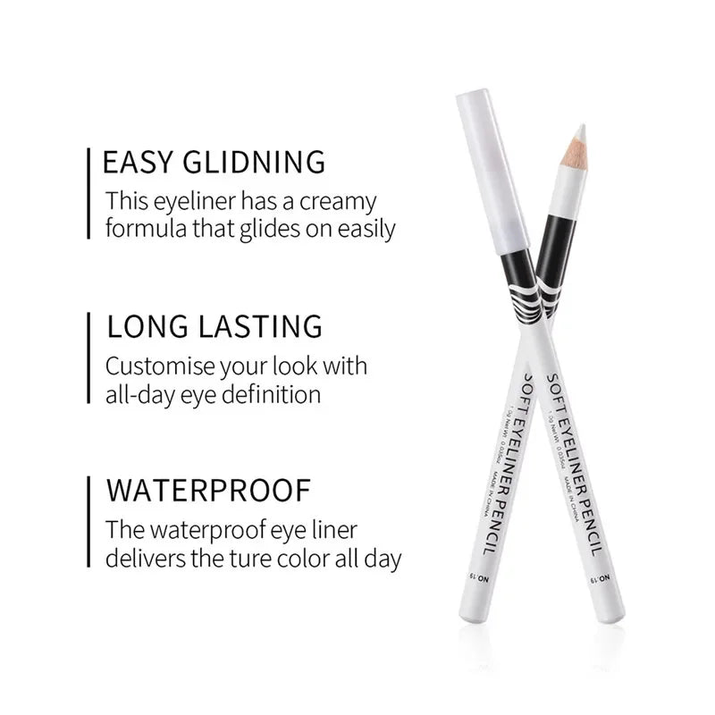 Waterproof White Eyeliner Pencil Quick-Dry Long-Lasting No Blooming Eye Liner Pen Professional Woman Makeup Beauty Cosmetic Tool