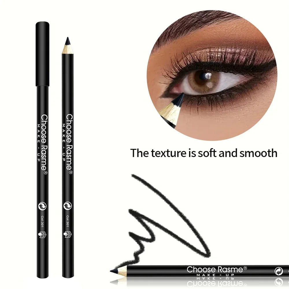 3Pcs Waterproof & Sweat-Proof Black Eyeliner Pencil Combined Lasting Smudge-Proof Bold Eye Makeup Easy Glide Formula for Perfe