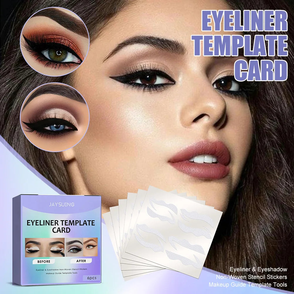 Flawless Eyeliner Stencil Stickers - Perfect Wings & Cat Eyes Made Easy (48 Total)