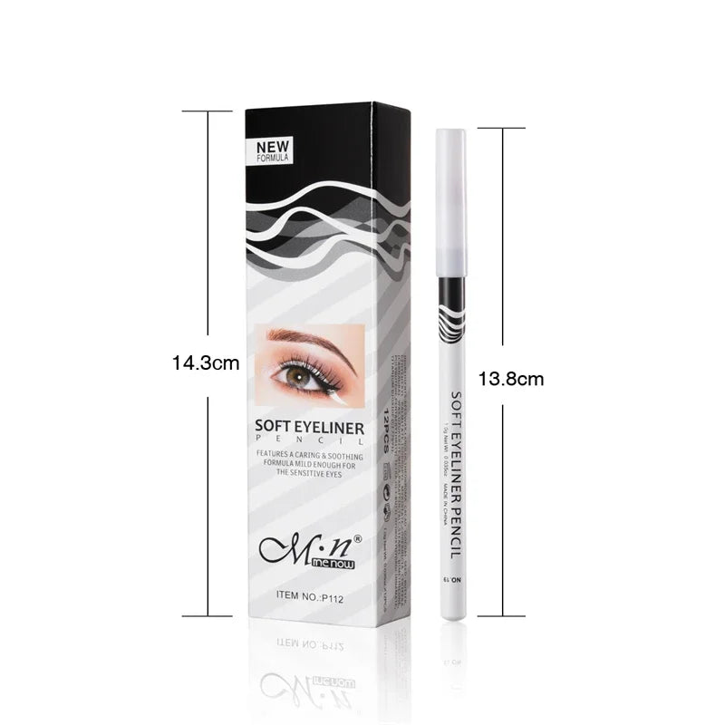 1/12pcs White Eyeliner Makeup Smooth Easy To Wear Lasting Eyes Brightener Waterproof Fashion Eyes Liner Pencils Eye Makeup Tool