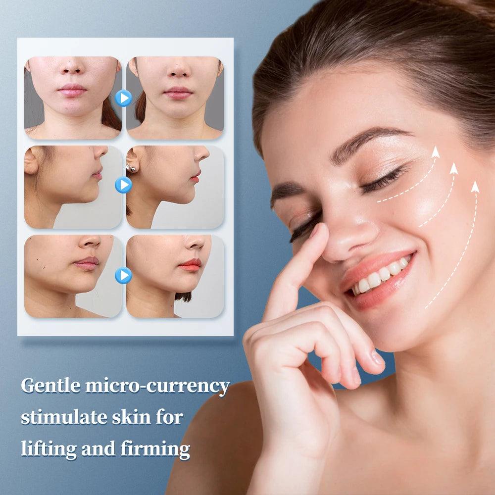 Ems Facial Massage Lifting Firming Anti-Wrinkle Low-Frequency Pulse Crescent Shaped Electric V-Face Slim Eye Beauty Skin Tighte - Urbanew