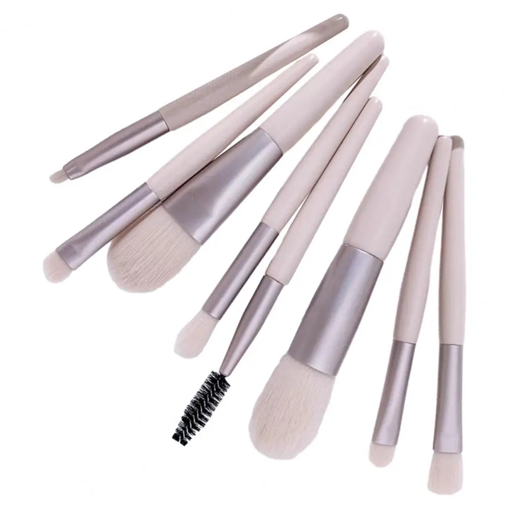 8Pcs/Set Makeup Brushes Soft Bristles Foundation Blend Blush Lip Nose Shadow Eyeshadow Eyebrow Lash Brush Set for Beginner