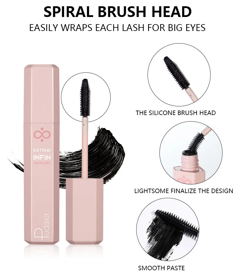 Pudaier Full Fling 24-Hour Waterproof Black Mascara Defining Make Up Non-smudge Eyelash Primer Lashes Long Thick Curly Makeup