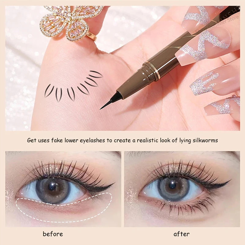 4 Colors Waterproof Eyeliner  0.05mm Long-lasting Eyeliner Pen Smooth Durable Slim Quick-drying Slender Eyelashes Eyeliner Pen