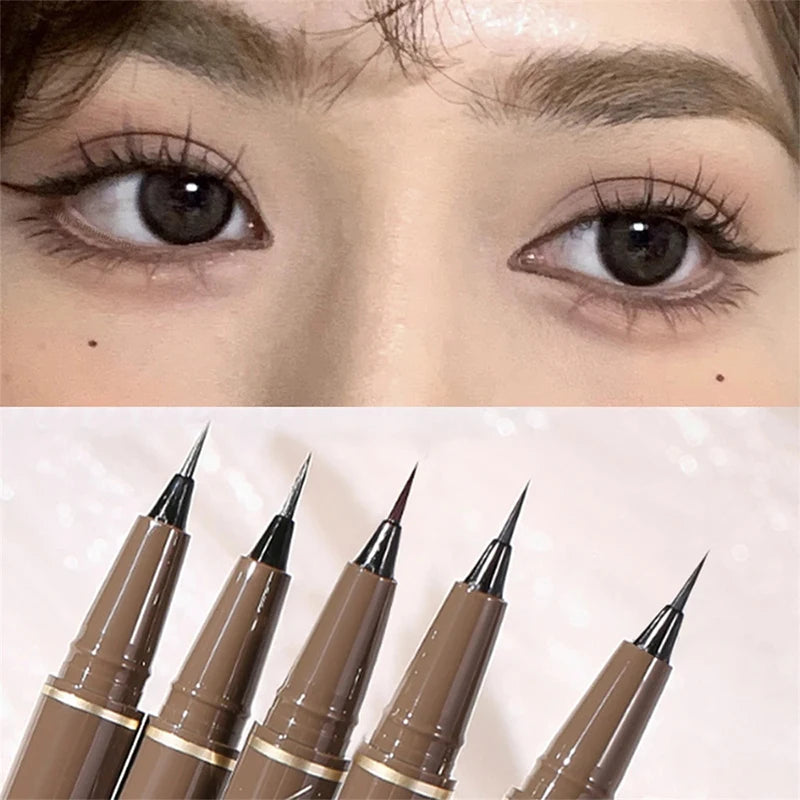 4 Colors Waterproof Eyeliner  0.05mm Long-lasting Eyeliner Pen Smooth Durable Slim Quick-drying Slender Eyelashes Eyeliner Pen