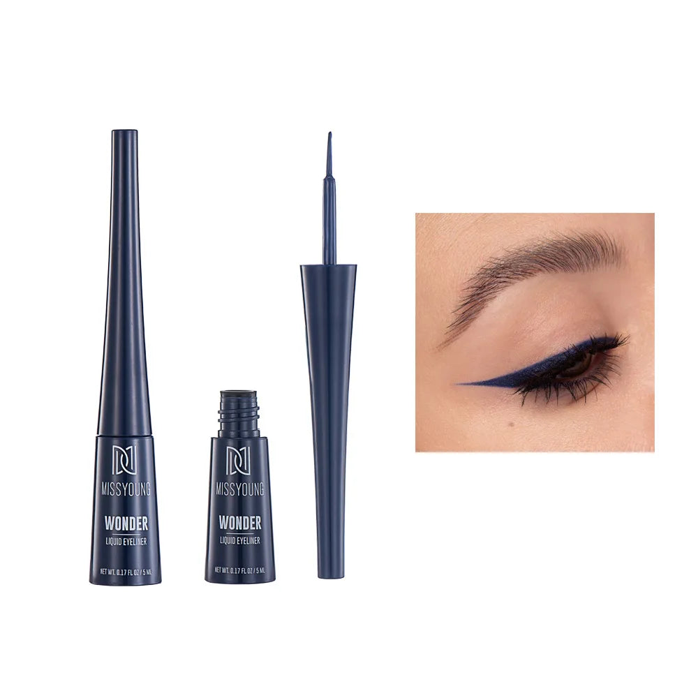 3-Color Matte Eyeliner In Grey Blue Black For Gray Look Waterproof Fade-Proof Formula Easy To Apply Brush Y2K Liquid Eyeliner