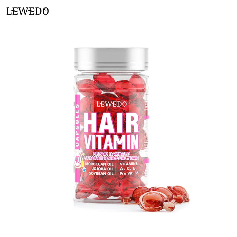 Hair Repair Vitamin Serum Capsules - Nourishing Treatment with Moroccan & Avocado Oils (No-Rinse)