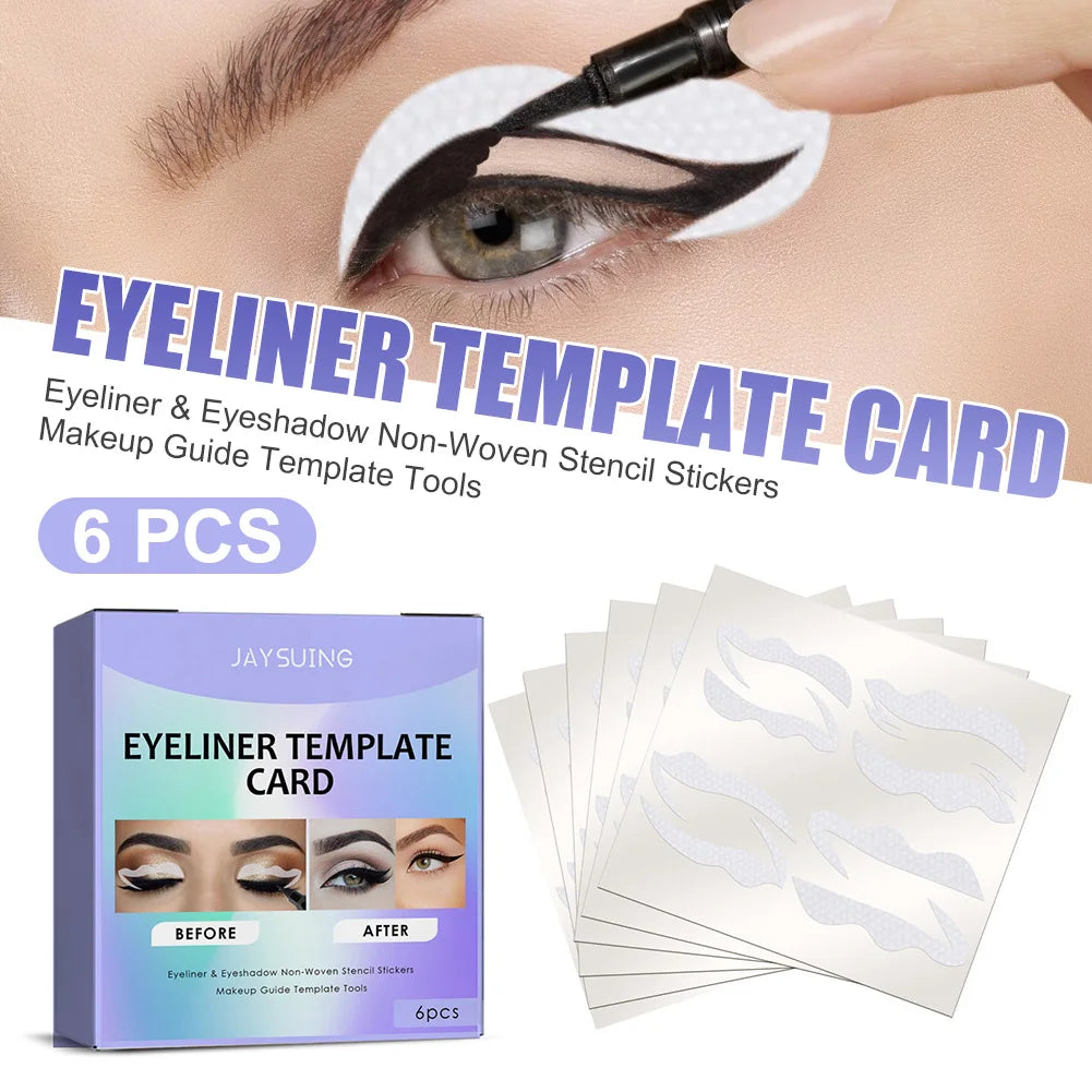 Flawless Eyeliner Stencil Stickers - Perfect Wings & Cat Eyes Made Easy (48 Total)