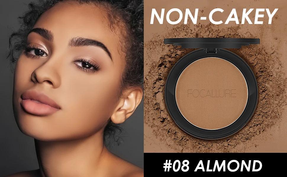 FOCALLURE 9 Colors Pressed Powder Waterproof Long-lasting Full Coverage Face Compact Setting Powder Makeup Foundation Cosmetics - Urbanew