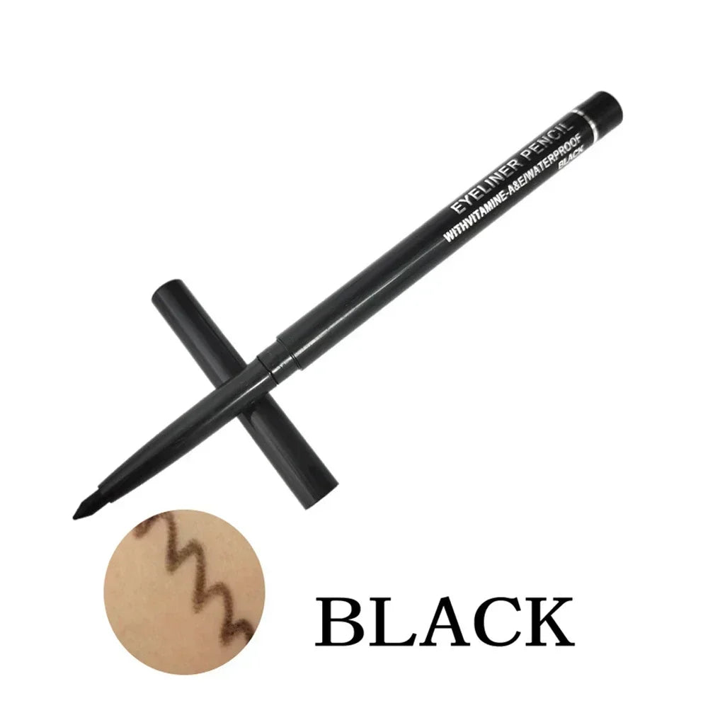 3Pcs Waterproof & Sweat-Proof Black Eyeliner Pencil Combined Lasting Smudge-Proof Bold Eye Makeup Easy Glide Formula for Perfe