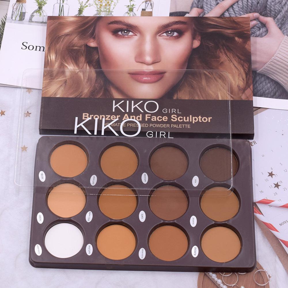 NEW 12 Color Matte Trimming Makeup Palette Face Basic Makeup Foundation White Brown Female Cosmetic Lasting Nature Water Proof - Urbanew