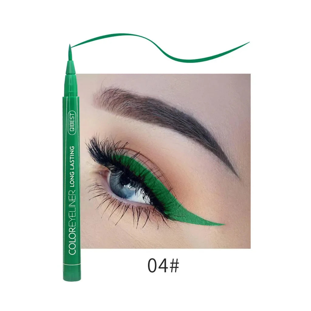 Makeup 12 Color Eyeliner Liquid Waterproof Easy To Wear Make Up Matte Eye Liner Blue Red Green White Gold Brown Eyleliner