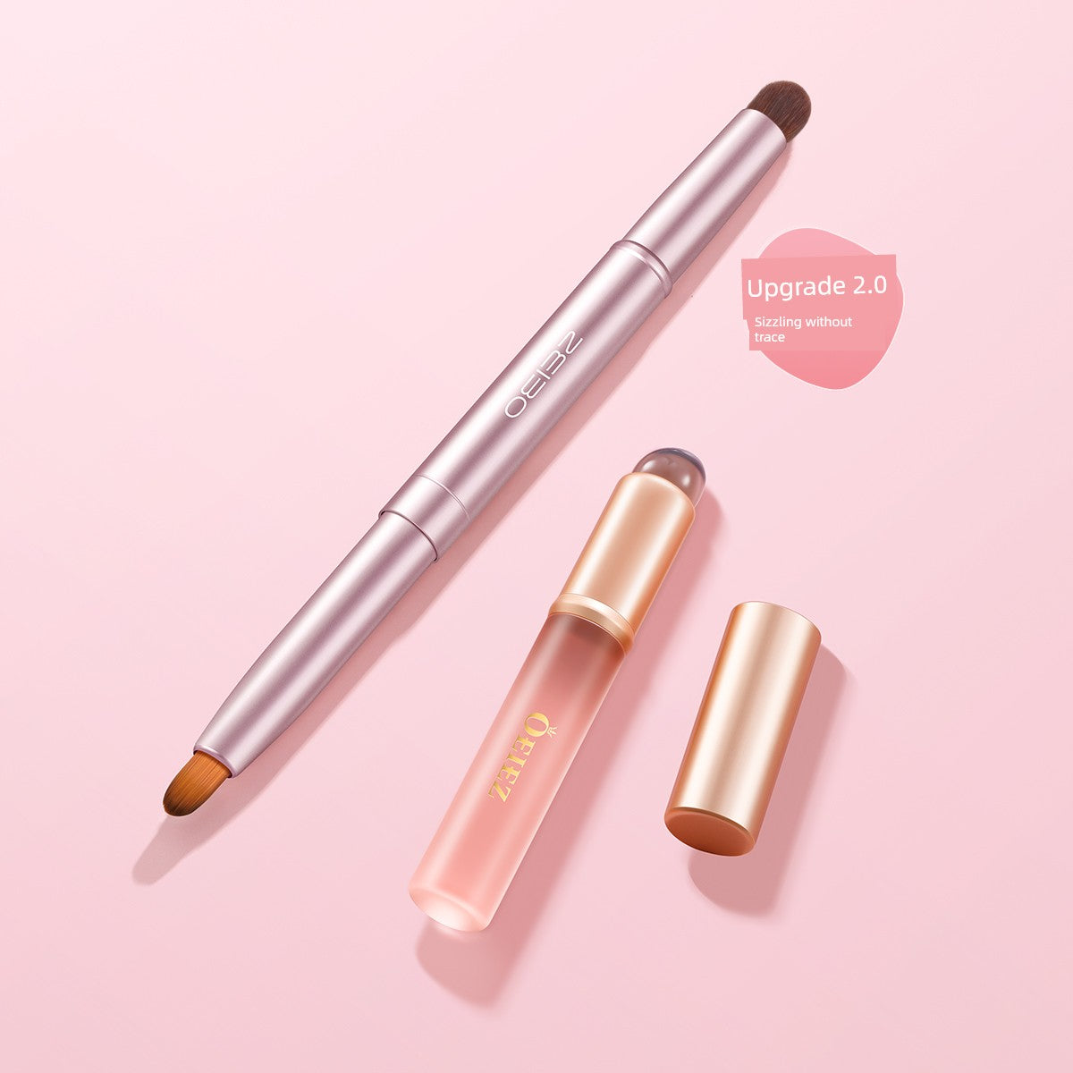 Double-Headed Telescopic and Portable Professional Lidded Silicone Lip Brush