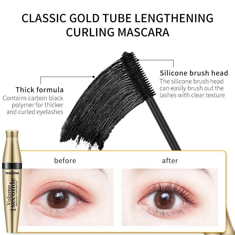 3D Fiber Mascara Long Black Waterproof Black Mascara Volume Curling Eyelash Extension Makeup Cosmetic Mascara Liquid - Urbanew