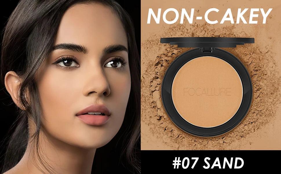 FOCALLURE 9 Colors Pressed Powder Waterproof Long-lasting Full Coverage Face Compact Setting Powder Makeup Foundation Cosmetics - Urbanew