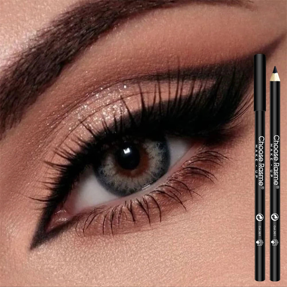 3pcs Waterproof Black Eyeliner Pencils-Smudge-Proof Long-Lasting &Beginner-Friendly Wooden Eyebrow Liner Pen Makeup Combined