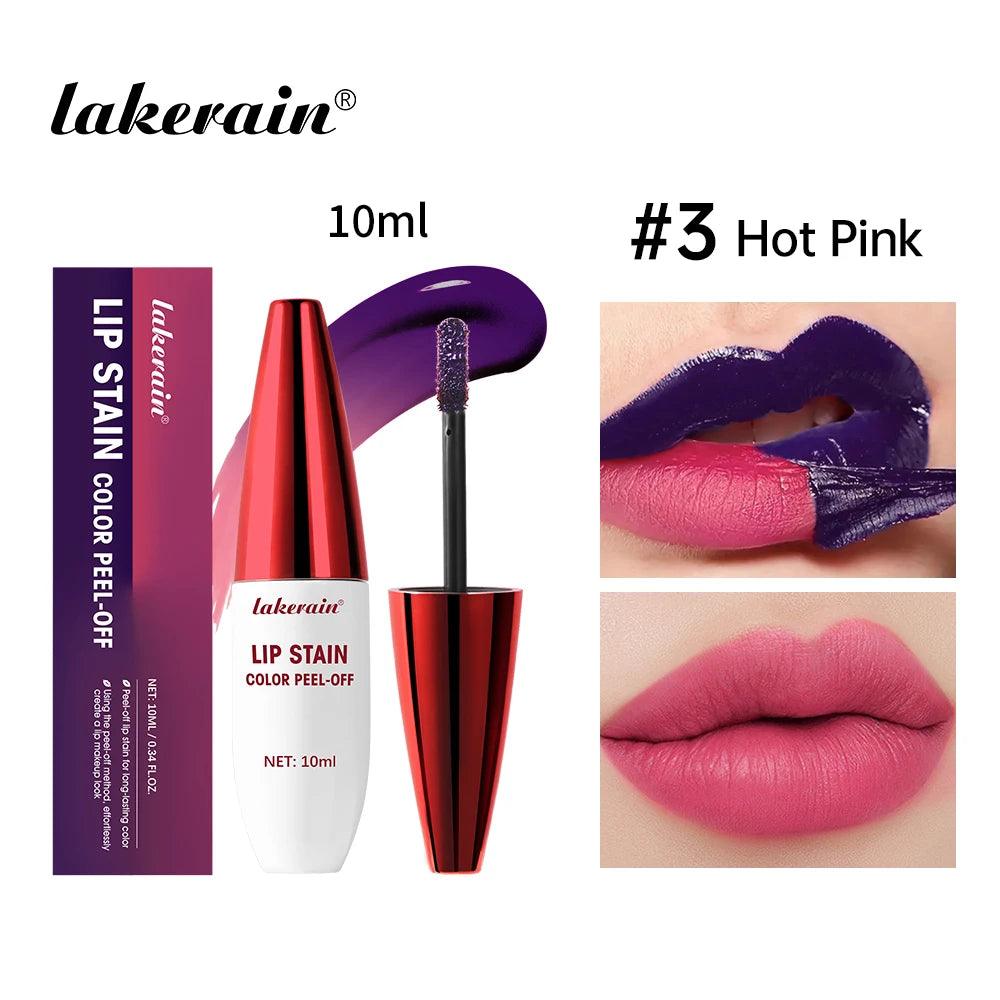 3 Colors Lip Stain Color Peel-Off Stick Set Long-lasting Waterproof Pink Liquid Lip Gloss No Fading And Non-stick Cup Lip Gloss - Urbanew