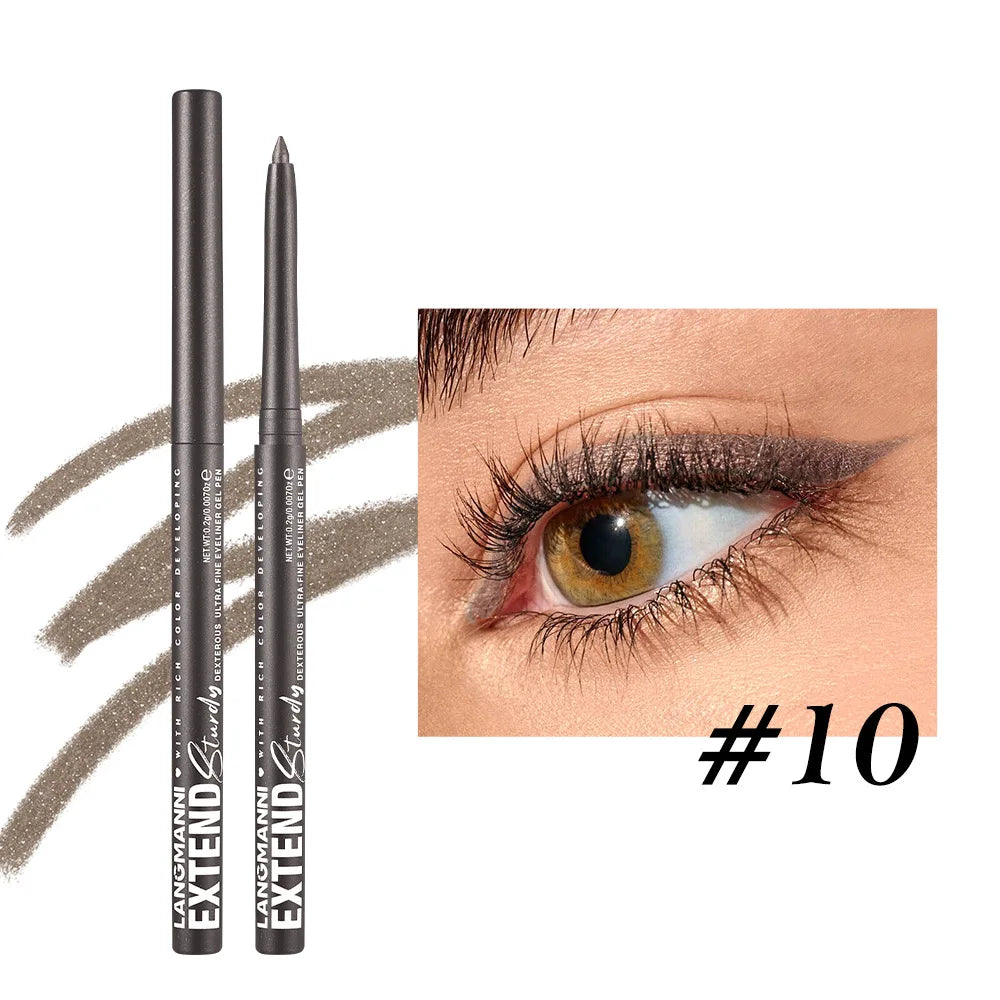 Matte Glitter Gel Eyeliner Pencil Smooth Waterproof Blue Brown Eyeliner Fast Dry Matte Concealer Pen Long Lasting Eyes Makeup