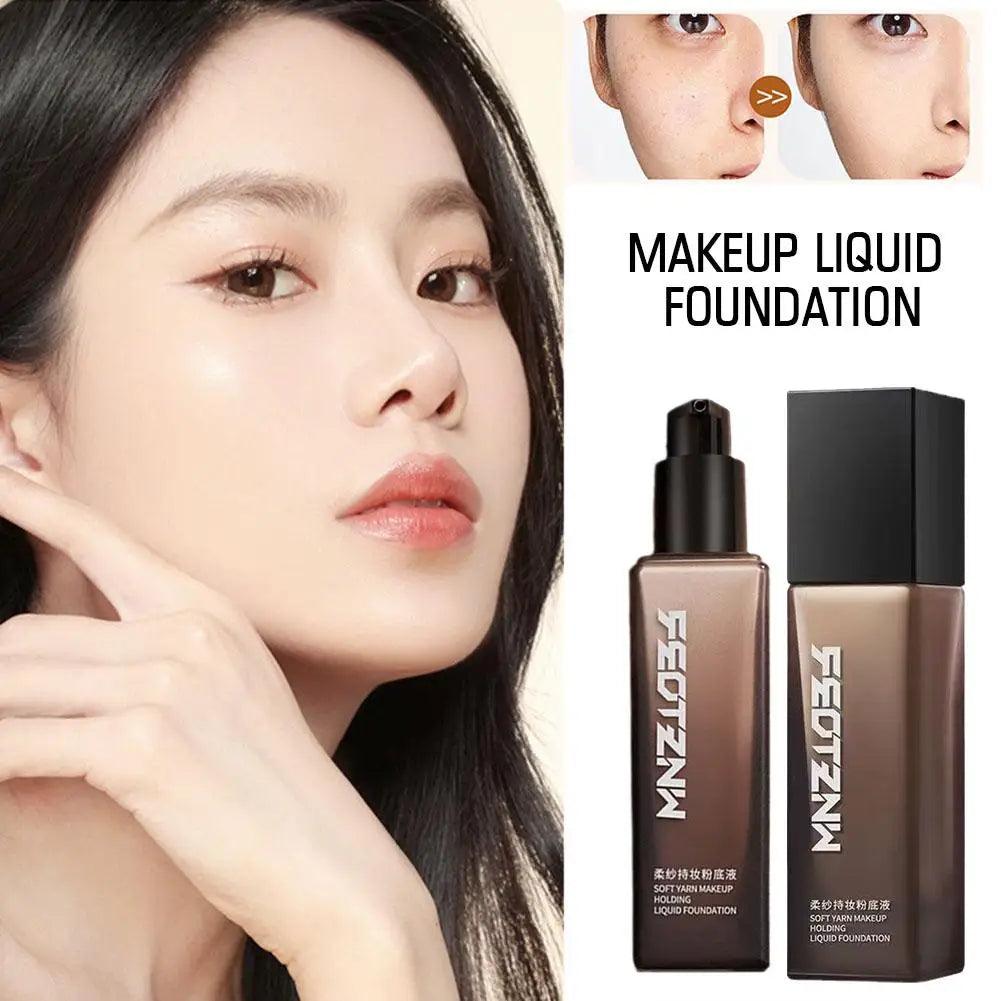 Feotznw Soft Yarn Makeup Foundation Liquid Skin Care Female Concealer Wrinkles Lasting Mask Foundation G3B3 - Urbanew