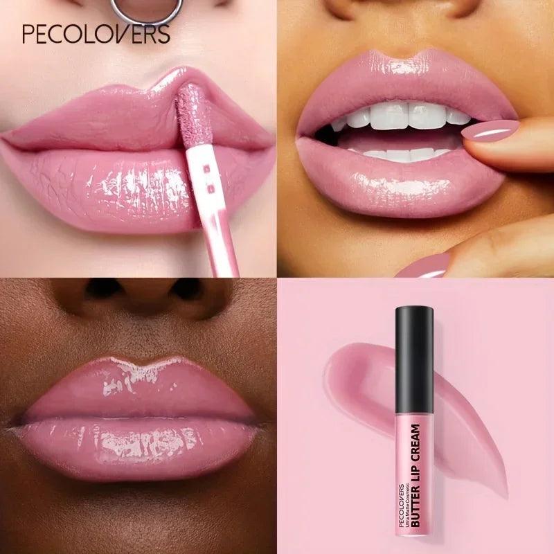 1PC Nude Butter Lipstick Gloss Clear Red Pink Lip Glosses Lip Makeup Non-Stick Cup Long Lasting - Urbanew