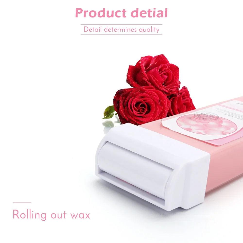 Unisex Roll on Depilatory Wax Cream Hair Removal Roller Wax Heater Waxing Hot Cartridge Warmer Equipment Tool Waxing Kit - Urbanew