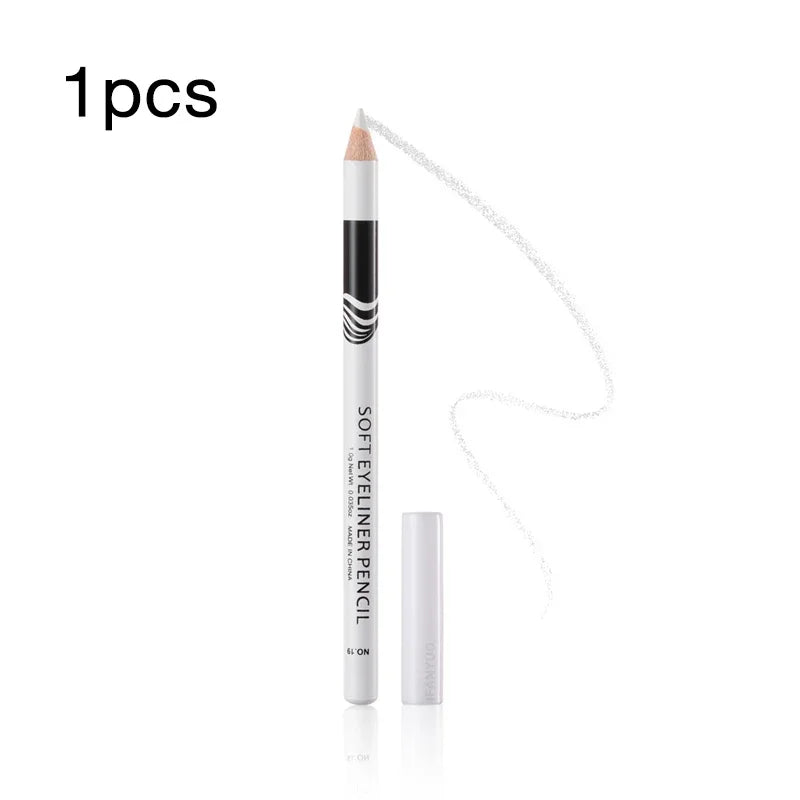 1/12pcs White Eyeliner Makeup Smooth Easy To Wear Lasting Eyes Brightener Waterproof Fashion Eyes Liner Pencils Eye Makeup Tool