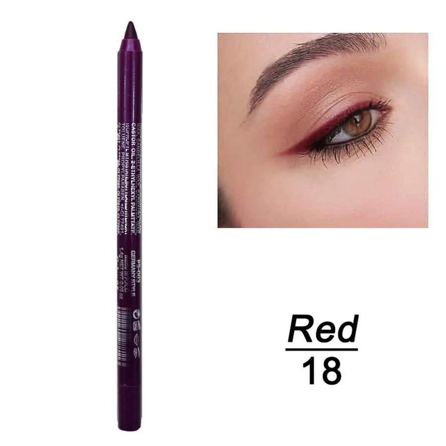 14-Color Colourful Eyeliner Pen, High Pigmented Pearly Shimmer Metallic Smokey Punk Gothic Style Eyeliner, Long Lasting Waterpro