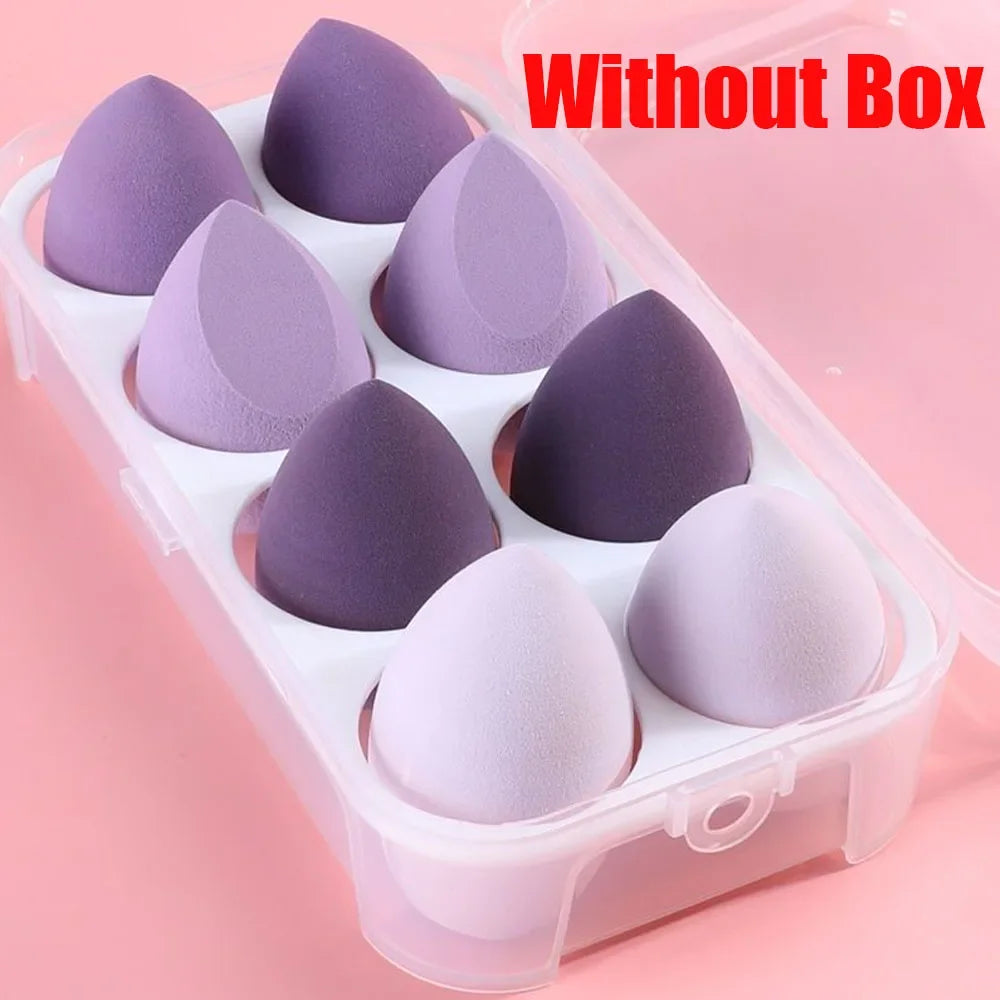 4pc/8pc Soft Makeup Sponge Dry Wet Dual Use Cosmetic Puff Foundation Concealer Highlight Blender Make Up Beauty Tool Accessories