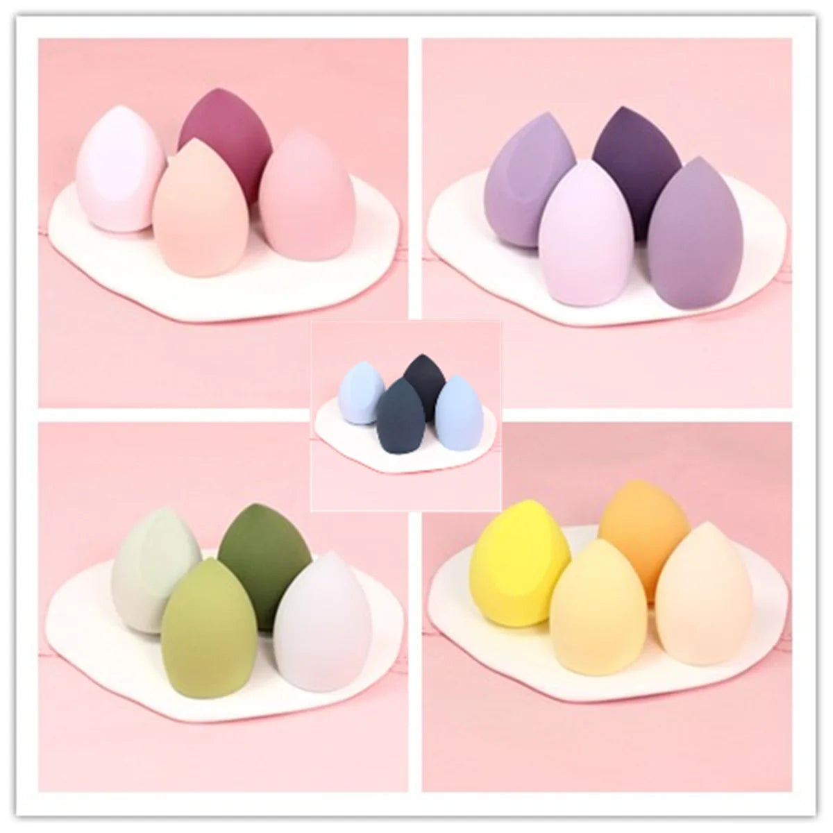 4pc/8pc Soft Makeup Sponge Dry Wet Dual Use Cosmetic Puff Foundation Concealer Highlight Blender Make Up Beauty Tool Accessories