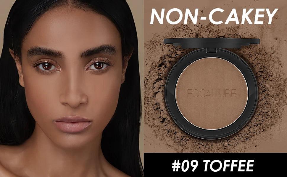 FOCALLURE 9 Colors Pressed Powder Waterproof Long-lasting Full Coverage Face Compact Setting Powder Makeup Foundation Cosmetics - Urbanew