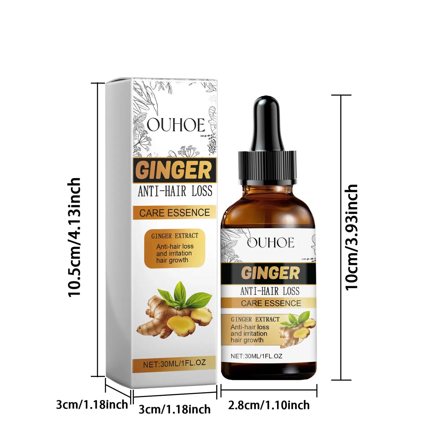 OUHOE Ginger Hair Growth Serum - Revitalize Thinning Hair & Promote Growth (30ml)